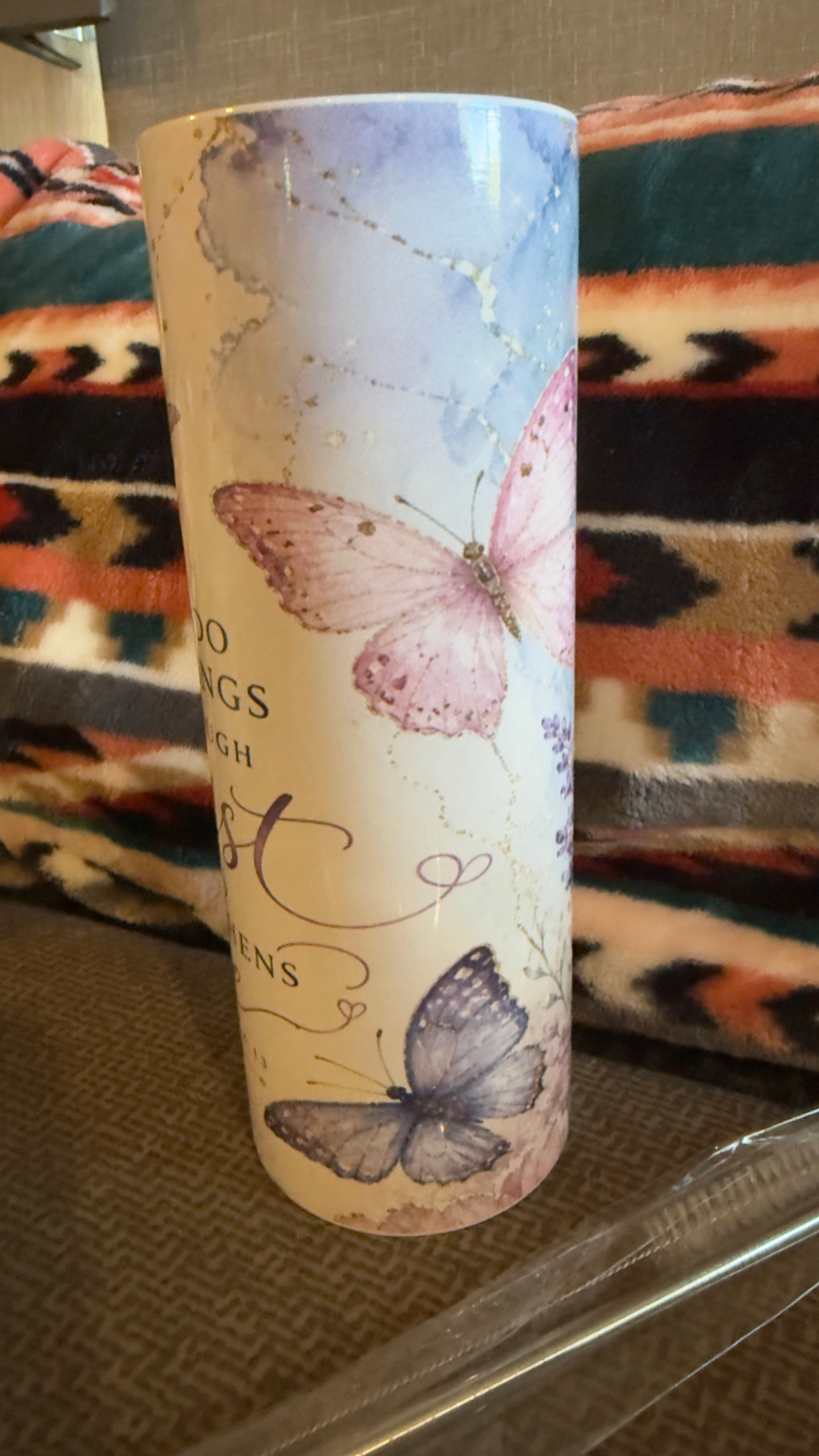 I Can Do All Things Through Christ – 20 oz Skinny Sublimation Tumbler custom