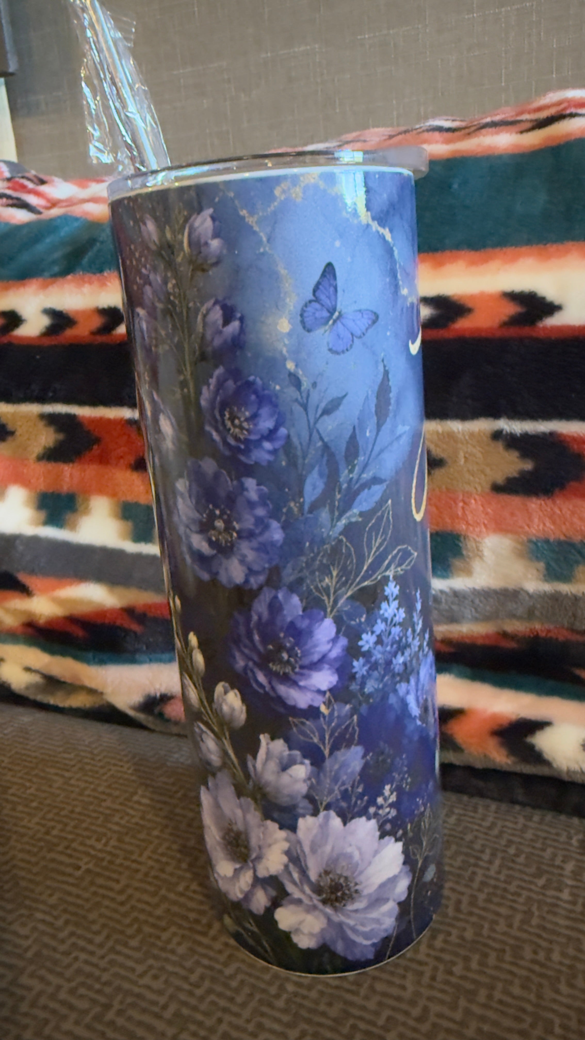 July Birth Flower Larkspur – 20 oz Skinny Sublimation Tumbler custom