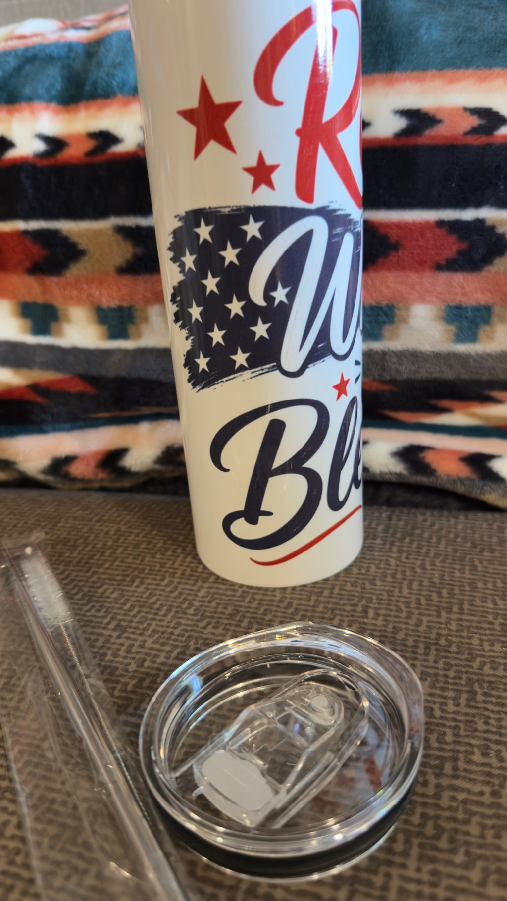 Red White & Blessed – 20 oz Skinny Sublimation Tumbler Homemade