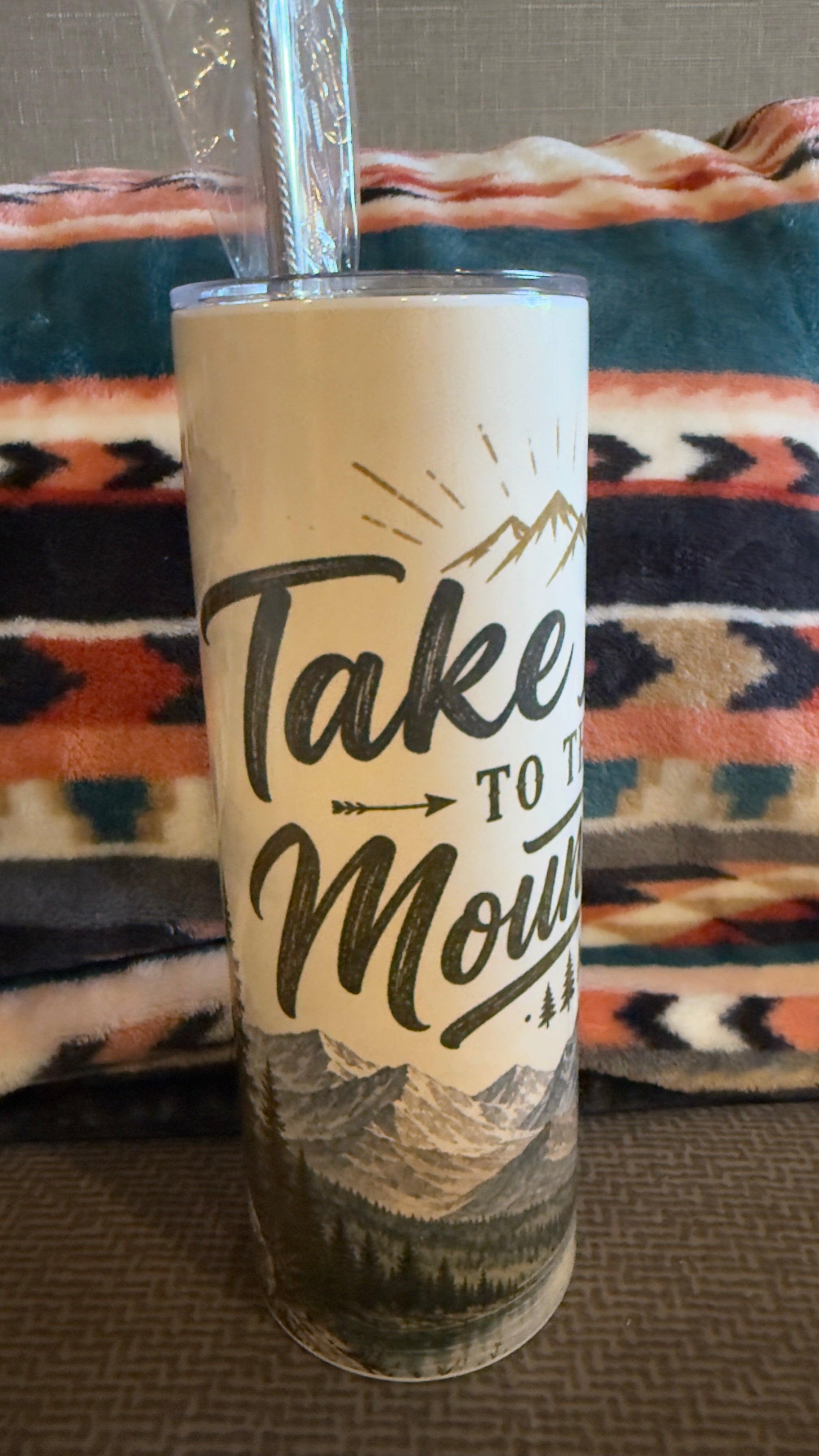TAKE ME TO THE MOUNTAINS HANDMADE CUSTOM SUBLIMATION TUMBLERS