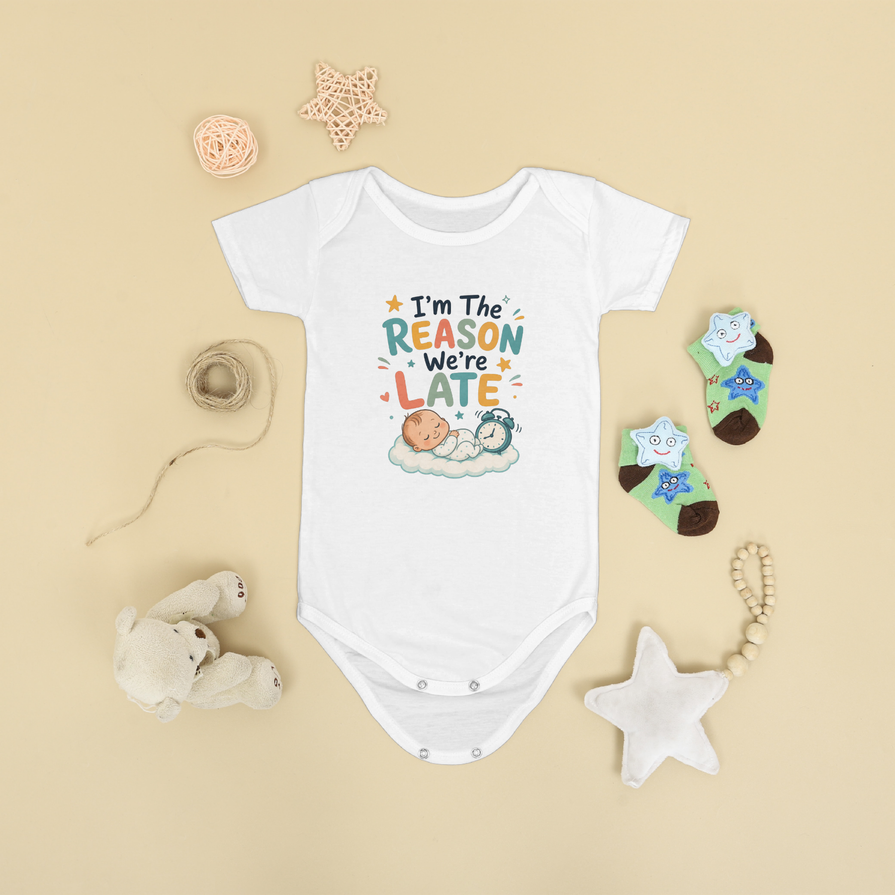 I'M THE REASON WE'RE LATE INFANT ONESIE