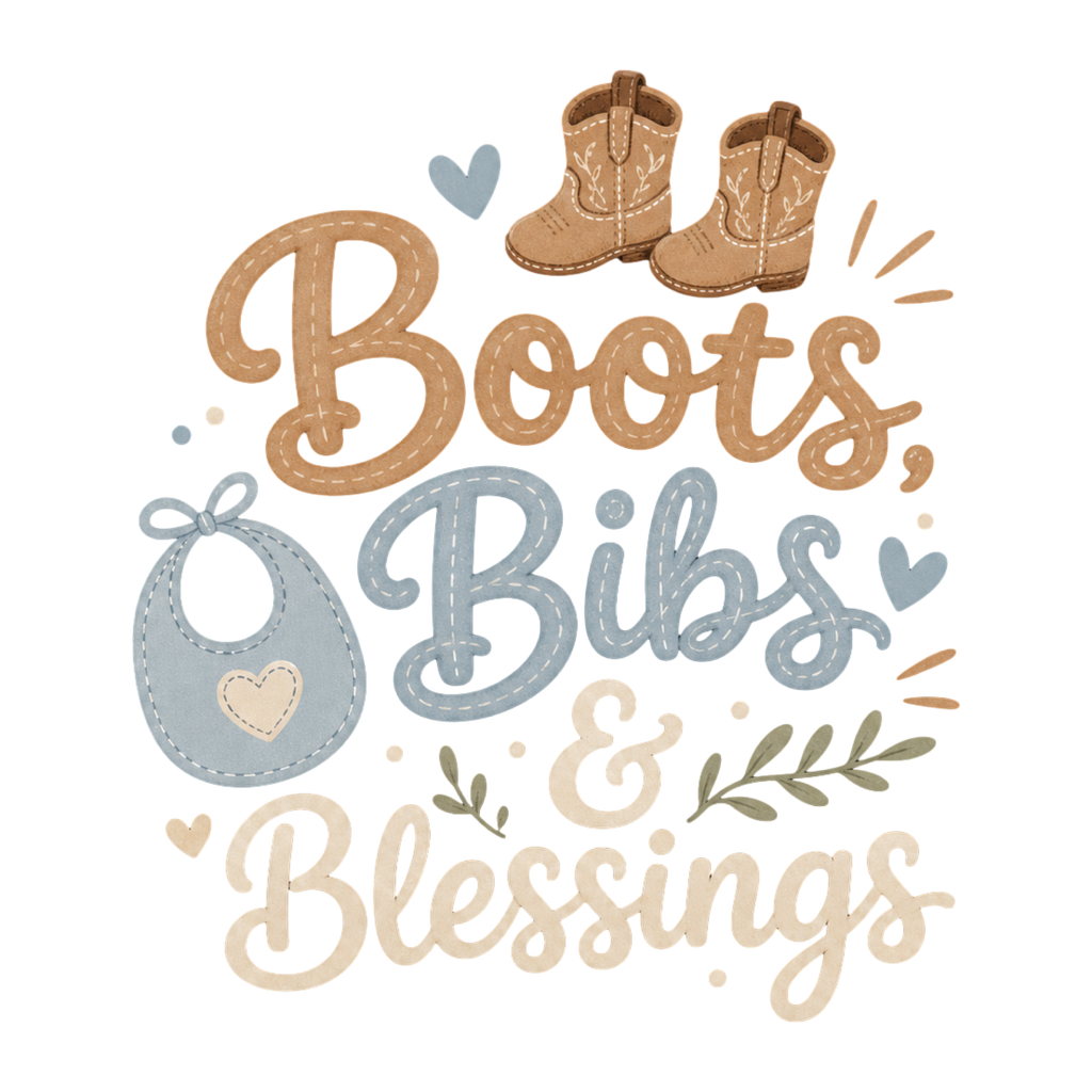 BOOTS, BIBS & BLESSINGS SHORT SLEEVE BABY ONESIE