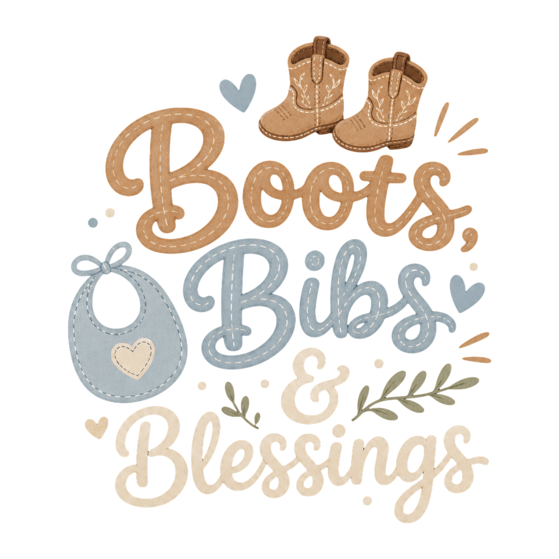 BOOTS, BIBS & BLESSINGS SHORT SLEEVE BABY ONESIE
