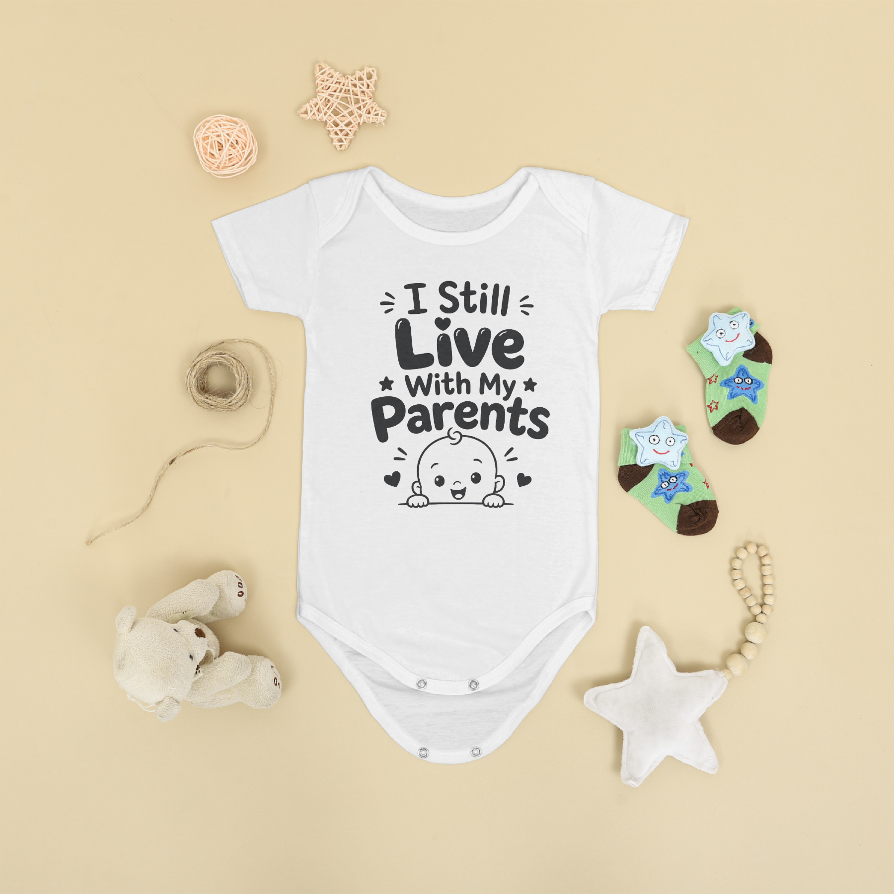 I STILL LIVE WITH MY PARENTS BABY ONESIE